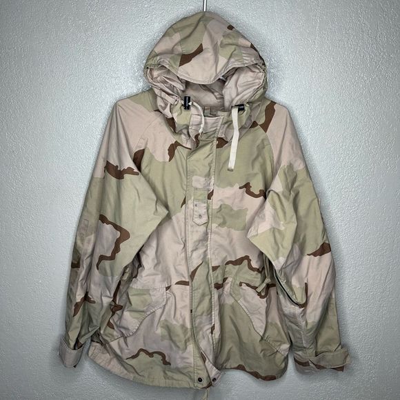 Genuine US Army Tri Colour Desert Camo Gore-Tex ECWCS Parka Jacket Large/R - Picture 2 of 5